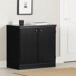 South Shore Furniture 7270722 Morgan Storage Cabinet in Pure Black 7270722