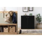 South Shore Furniture 7270722 Morgan Storage Cabinet in Pure Black 7270722