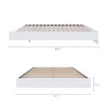 Nexera Platform Bed Frame, White, Queen