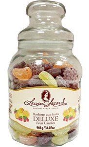 Laura Secord Deluxe Hard Fruit Candies in Decorative Glass Jar 34 OZ / 966 g