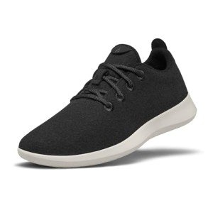 Allbirds Men’s Wool Runners Everyday Sneakers, Machine Washable Shoe Made with Natural Materials, True Black (Cream Sole), 9