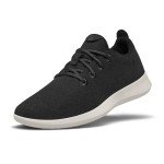 Allbirds Men’s Wool Runners Everyday Sneakers, Machine Washable Shoe Made with Natural Materials, True Black (Cream Sole), 9