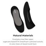Allbirds Women’s Tree Breezers, Knit Ballet Flats, Slip-On Everyday Round Toe Shoes, Machine Washable Made with Natural Materials - Jet Black (Black Sole) - 6 Medium