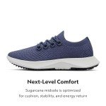 Allbirds Men’s Tree Dasher 2 Active Sneakers, Breathable Machine Washable Lace-Up Fitness Shoes for Walking, Running & Gym, Hazy Indigo (Blizzard Sole), 8