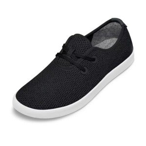 Allbirds Men's Tree Skippers Casual Sneakers - Jet Black (White Sole) - 12 Medium