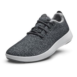 Allbirds Women’s Wool Runner Mizzles Water-Repellent Breathable Casual Walking Sneakers Made with Eco-Friendly Merino Wool, Dark Grey (Light Grey Sole), 9