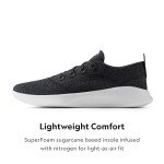 Allbirds Men’s Superlight Wool Runner Casual Sneakers, Natural Black (Blizzard Sole), 9