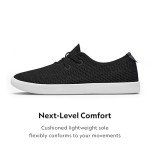 Allbirds Men's Tree Skippers Casual Sneakers - Jet Black (White Sole) - 12 Medium