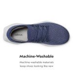 Allbirds Men’s Tree Dasher 2 Active Sneakers, Breathable Machine Washable Lace-Up Fitness Shoes for Walking, Running & Gym, Hazy Indigo (Blizzard Sole), 8