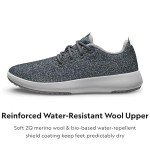Allbirds Women’s Wool Runner Mizzles Water-Repellent Breathable Casual Walking Sneakers Made with Eco-Friendly Merino Wool, Dark Grey (Light Grey Sole), 9
