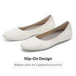 Allbirds Women’s Tree Breezers, Knit Ballet Flats, Slip-On Everyday Round Toe Shoes, Machine Washable Made with Natural Materials - Natural White (Natural White Sole) - 5.5 Medium