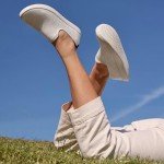 Allbirds Women’s Tree Loungers Everyday Slip-On Sneakers, Machine Washable Shoe Made with Natural Materials, Mist (White Sole), 7