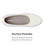Allbirds Women’s Tree Breezers, Knit Ballet Flats, Slip-On Everyday Round Toe Shoes, Machine Washable Made with Natural Materials - Natural White (Natural White Sole) - 5.5 Medium