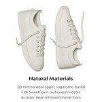 Allbirds Women's Wool Pipers Casual Sneakers, Natural White (White Sole), 9