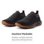 Allbirds Men's Trail Runners, Breathable All Traction Hiking Shoes, Natural Black (Rugged Khaki Sole), 11