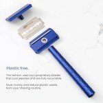 Henson Shaving Razor - Aluminum Double Edge Safety Razor with 5 Spare Blades - 30° Angled Precision With Superior Blade Rigidity- Reusable Single Blade Razors For Men and Women