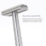 Henson Shaving Razor - Aluminum Double Edge Safety Razor with 5 Spare Blades - 30° Angled Precision With Superior Blade Rigidity- Reusable Single Blade Razors For Men and Women
