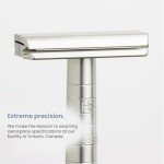 Henson Shaving Razor - Aluminum Double Edge Safety Razor with 5 Spare Blades - 30° Angled Precision With Superior Blade Rigidity- Reusable Single Blade Razors For Men and Women