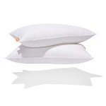 Canadian Down & Feather Co. – 2 Pack Firm Support White Goose Feather Pillow – 255 TC Shell 100% Cotton King Size – Filled in Canada
