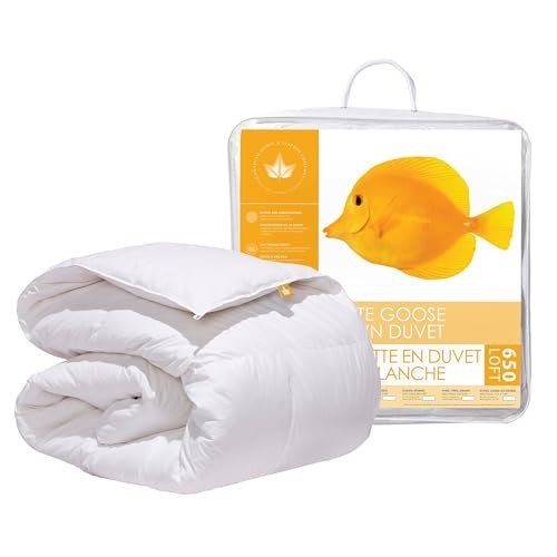Canadian Down & Feather Co. - Summer Weight 650 Loft White Goose Down Duvet King Size - 360 TC Shell 100% Cotton - Filled in Canada