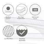 Canadian Down & Feather Co. - Pair of Medium Support Gel Microfiber Down Alternative Pillows King Size - Machine Washable - 300 TC Shell 100% Cotton - Oeko Certified