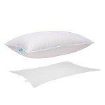Canadian Down & Feather Co. - Medium Support White Goose Down Pillow Queen Size - 260 TC Shell 100% Cotton - Filled in Canada