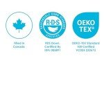 Canadian Down & Feather Co. - Medium Support White Goose Down Pillow Queen Size - 260 TC Shell 100% Cotton - Filled in Canada