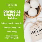 Wool Dryer Balls by Tru Earth 4-Pack, XL Premium Reusable Natural Fabric Softener (4)