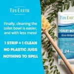 Tru Earth Toilet Bowl Cleaner Eco-Strips | Plastic Jug-Free, Septic-Safe Cleaning Strips | Easy to Use | 24 Strips