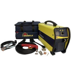 CANAWELD Plasma Cutter 45 Amp Made in Canada Inverter Pilot Arc Compact Air Cutting IGBT Controlled Portable 120 & 240 V CNC Compatible 20 ft Torch Clean Cutting 5/8" CSA/QPS Approved