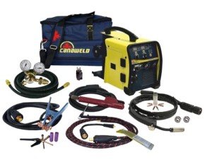 CANAWELD MIG TIG Stick 160 Amper Multi Process Welder Made in Canada Synergic Control Welding Machine Maximum Thickness 3/16" Lightweight 110 V Portable 4 Years Warranty CSA/QPS Approved (1601-Gold)
