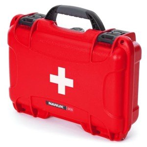 Nanuk 909 Waterproof First Aid Prepper Survival Gear Dust and Impact Resistant Case - Empty - Red - Made in Canada