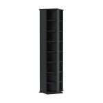 Prepac 4 Revolving Display Cabinet Media Storage, Large Four-Sided Spinning Tower, Black