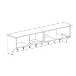 Prepac 60" Contemporary Wall Mounted Coat Rack, Coat Hooks Wall Mount with 4 Shelves, Ideal for Hallway or Entryway Storage Solution, 11.5"D x 60"W x 16.5"H, White