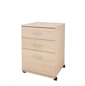 Nexera 3-Drawer Essentials Rolling Filing Cabinet, Beige, 19-Inch