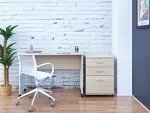 Nexera 3-Drawer Essentials Rolling Filing Cabinet, Beige, 19-Inch