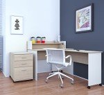 Nexera 3-Drawer Essentials Rolling Filing Cabinet, Beige, 19-Inch