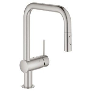 GROHE 32319DC3 Minta Pull-Out Kitchen Faucet Supersteel (Stainless Steel)