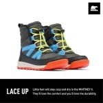 SOREL Children's Whitney ll Plus Lace Waterproof Boot - Jet, Black - 6