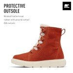 Sorel Women's Explorer LLL Joan Cozy Waterproof Boot - Sanguine, Natural - 7.5
