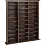 Prepac Barrister 3 Column 63.75" Media Storage, Wood Multimedia Storage Unit with 27 Adjustable Shelves, Modern Multimedia Cabinet with Removable Shelves for Books, Medias and Collectibles, Espresso