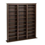 Prepac Barrister 3 Column 63.75" Media Storage, Wood Multimedia Storage Unit with 27 Adjustable Shelves, Modern Multimedia Cabinet with Removable Shelves for Books, Medias and Collectibles, Espresso