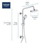 GROHE Vitalio Retrofit Shower System with Head and 4-Spray (5 Total) Comfort Flex Handheld in Chrome