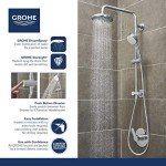 GROHE Vitalio Retrofit Shower System with Head and 4-Spray (5 Total) Comfort Flex Handheld in Chrome