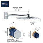 Grohe 26504000 Rain 310 Smart Active 2-Spray Cube Shower Head Set, Starlight Chrome