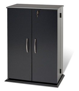 Prepac 33" H, Locking Media Storage Cabinet, Black
