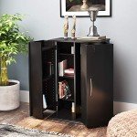 Prepac 33" H, Locking Media Storage Cabinet, Black