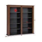 Prepac 2 Column Display, Cherry & Black Storage Cabinet, Double Wall Mounted