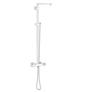 Grohe 26420000 Euphoria Cube Shower System with Thermostat for Wall Mount, Starlight Chrome