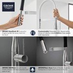GROHE 30295000 Essence Semi-Pro Single-Handle Kitchen Sink Faucet with Pull-Down Sprayer, Brass, Starlight Chrome